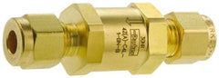 Parker - 1/2" Brass Check Valve - Inline, Comp x Comp, 3,000 WOG - Makers Industrial Supply