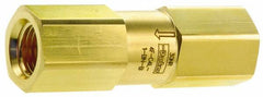 Parker - 3/4" Brass Check Valve - Inline, FNPT x FNPT, 3,000 WOG - Makers Industrial Supply