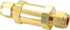 Parker - 3/8" Brass Check Valve - Inline, Comp x Comp, 3,000 WOG - Makers Industrial Supply