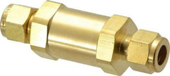 Parker - 3/8" Brass Check Valve - Inline, Comp x Comp, 3,000 WOG - Makers Industrial Supply