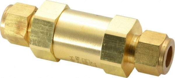 Parker - 1/2" Brass Check Valve - Inline, Comp x Comp, 3,000 WOG - Makers Industrial Supply