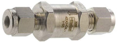 Parker - 1/8" Stainless Steel Check Valve - Inline, Comp x Comp, 6,000 WOG - Makers Industrial Supply