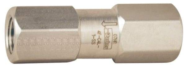 Parker - 3/4" Stainless Steel Check Valve - Inline, FNPT x FNPT, 6,000 WOG - Makers Industrial Supply