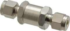 Parker - 1/4" Stainless Steel Check Valve - Inline, Comp x Comp, 6,000 WOG - Makers Industrial Supply