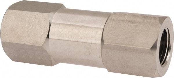 Parker - 1/2" Stainless Steel Check Valve - Inline, FNPT x FNPT, 6,000 WOG - Makers Industrial Supply