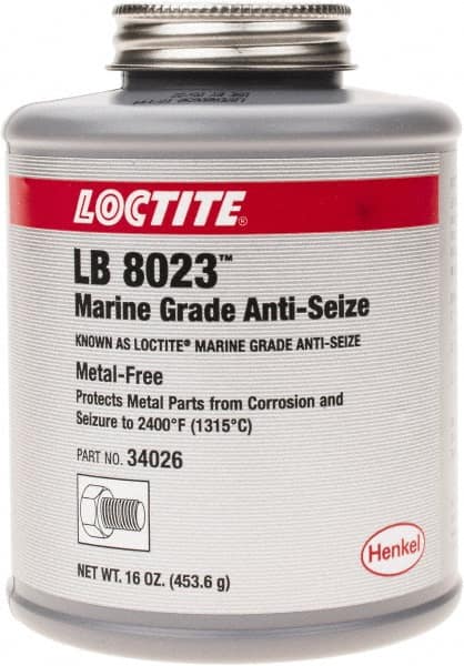 Loctite - 16 oz Brush Top Anti-Seize Anti-Seize Lubricant - Calcium Sulfonate, 2,400°F - Makers Industrial Supply