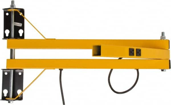 TPI - 40" Long, Steel Task & Machine Light Mounting Arm - Yellow, For Use with Dock Lights - Makers Industrial Supply