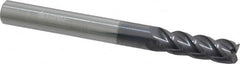 Accupro - 1/4", 4 Flute, Single End, Solid Carbide, 0.015" Corner Radius End Mill - 2-1/2" OAL, 40° Helix, Right Hand Flute, 3/4" LOC, Right Hand Cut - Makers Industrial Supply