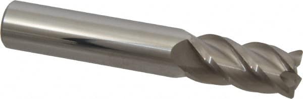 Accupro - 1/2", 4 Flute, Single End, Solid Carbide, 0.03" Corner Radius End Mill - 3" OAL, 40° Helix, Right Hand Flute, 1" LOC, Right Hand Cut - Makers Industrial Supply