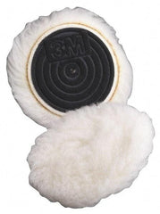 3M - 5-1/4" Diam Wool Bonnet Pad - 15/16" Pile, Hook & Loop Attachment - Makers Industrial Supply