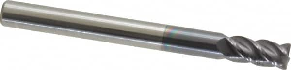 Accupro - 3/16", 4 Flute, Single End, Solid Carbide, 0.015" Corner Radius End Mill - 2" OAL, 40° Helix, Right Hand Flute, 3/8" LOC, Right Hand Cut - Makers Industrial Supply