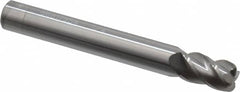 Accupro - 1/4", 4 Flute, Single End, Solid Carbide, 0.045" Corner Radius End Mill - 2" OAL, 40° Helix, Right Hand Flute, 3/8" LOC, Right Hand Cut - Makers Industrial Supply