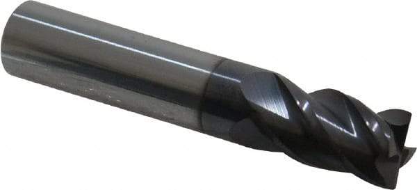 Accupro - 3/8", 4 Flute, Single End, Solid Carbide, 0.015" Corner Radius End Mill - 2" OAL, 40° Helix, Right Hand Flute, 5/8" LOC, Right Hand Cut - Makers Industrial Supply