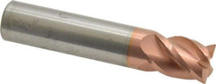 Accupro - 1/2", 4 Flute, Single End, Solid Carbide, 0.015" Corner Radius End Mill - 2-1/2" OAL, 40° Helix, Right Hand Flute, 5/8" LOC, Right Hand Cut - Makers Industrial Supply