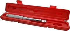 Proto - 1/4" Drive Micrometer Fixed Head Torque Wrench - 40 In/Lb to 200 In/Lb Torque, 11-45/64" OAL, 0.11 N/m Graduation, Ratchet Head - Makers Industrial Supply