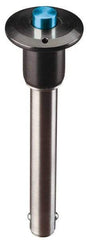 Jergens - 5/8" Diam, 1-1/2" Usable Length, Button Handle, Push Button Quick Release Pin - 3-3/4" Overall Length, Grade 17-4 Stainless Steel, Passivated Finish - Makers Industrial Supply