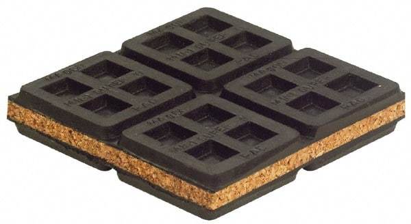 Mason Ind. - 18" Long x 18" Wide x 3/4" Thick, Rubber & Cork, Machinery Leveling Pad & Mat - Makers Industrial Supply