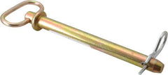 Made in USA - 5/8" Pin Diam, 6-3/4" Long, Zinc Plated Steel Pull Ring Hitch Pin - 6" Usable Length - Makers Industrial Supply