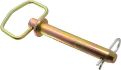 Made in USA - 3/4" Pin Diam, 5" Long, Zinc Plated Steel Pull Ring Hitch Pin - 4-1/4" Usable Length - Makers Industrial Supply