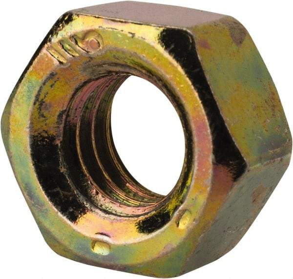 Value Collection - 5/16-18 UNC Steel Right Hand Hex Nut - 1/2" Across Flats, 17/64" High, Zinc Yellow Dichromate Finish - Makers Industrial Supply