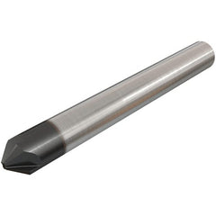 Iscar - 2mm Diam 4 Flute Single End Solid Carbide Chamfer Mill - Makers Industrial Supply