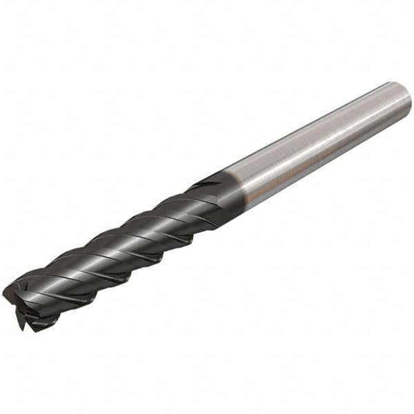 Iscar - 20mm, 60mm LOC, 20mm Shank Diam, 125mm OAL, 6 Flute, Solid Carbide Square End Mill - Single End, TiAlN Finish, Spiral Flute, 45° Helix, Centercutting, Right Hand Cut, Right Hand Flute - Makers Industrial Supply