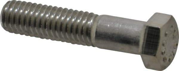 Value Collection - 7/16-14 UNC, 2" Length Under Head Hex Head Cap Screw - Partially Threaded, Grade 316 Stainless Steel, Uncoated, 5/8" Hex - Makers Industrial Supply