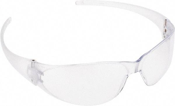 MCR Safety - Clear Lenses, Framed Safety Glasses - Uncoated Lenses, Clear Polycarbonate Frame, Size Universal, Wrap Around - Makers Industrial Supply