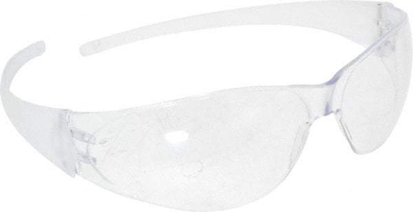 MCR Safety - Clear Lenses, Framed Safety Glasses - Scratch Resistant, Clear Polycarbonate Frame, Size Universal, Wrap Around - Makers Industrial Supply