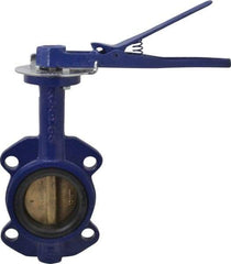 NIBCO - 3" Pipe, Wafer Butterfly Valve - Lever Handle, Cast Iron Body, EPDM Seat, 200 WOG, Aluminum Bronze Disc, Stainless Steel Stem - Makers Industrial Supply