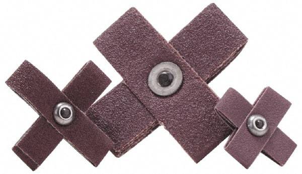 Merit Abrasives - 80 Grit, Medium Grade, Aluminum Oxide Cross Pad - 4" Long x 4" Wide x 1" Thick, 8 Ply, 12,000 Max RPM - Makers Industrial Supply