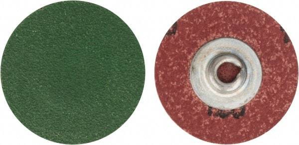 Merit Abrasives - 1-1/2" Disc Diam, 120 Grit, Zirconia Alumina Quick Change Disc - Type S Attaching System, Coated, Blue, Fine Grade, 30,000 RPM - Makers Industrial Supply