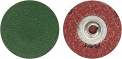 Merit Abrasives - 1-1/2" Disc Diam, 120 Grit, Zirconia Alumina Quick Change Disc - Type S Attaching System, Coated, Blue, Fine Grade, 30,000 RPM - Makers Industrial Supply