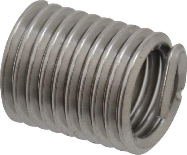 Recoil - M6x1.00 Metric Coarse, 12mm OAL, Free Running Helical Insert - 9-1/2 Free Coils, Tanged, Stainless Steel, Bright Finish, 2D Insert Length - Exact Industrial Supply