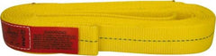 Lift-All - 12' Long x 2" Wide, 6,400 Lb Vertical Capacity, 1 Ply, Polyester Web Sling - 5,000 Lb Choker Capacity, Yellow - Makers Industrial Supply