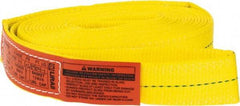 Lift-All - 14' Long x 2" Wide, 6,400 Lb Vertical Capacity, 1 Ply, Polyester Web Sling - 5,000 Lb Choker Capacity, Yellow - Makers Industrial Supply