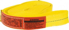 Lift-All - 16' Long x 2" Wide, 6,400 Lb Vertical Capacity, 1 Ply, Polyester Web Sling - 5,000 Lb Choker Capacity, Yellow - Makers Industrial Supply