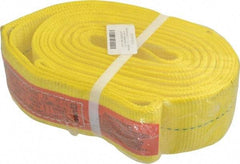 Lift-All - 12' Long x 3" Wide, 8,600 Lb Vertical Capacity, 1 Ply, Polyester Web Sling - 6,900 Lb Choker Capacity, Yellow - Makers Industrial Supply