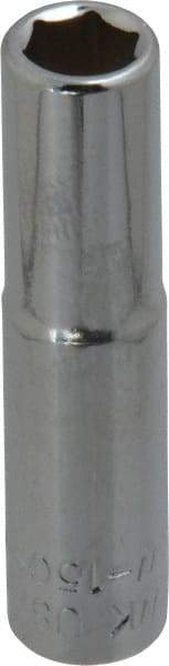 Blackhawk by Proto - 9/32", 1/4" Drive, Deep Hand Socket - 6 Points, 2" OAL, Chrome Finish - Makers Industrial Supply