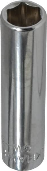 Blackhawk by Proto - 1/4" Drive, Deep Hand Socket - 6 Points, 1-15/16" OAL, Chrome Finish - Makers Industrial Supply