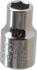 Blackhawk by Proto - 7/32", 1/4" Drive, Standard Hand Socket - 6 Points, 1" OAL, Chrome Finish - Makers Industrial Supply