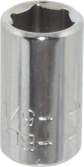 Blackhawk by Proto - 5/16", 1/4" Drive, Standard Hand Socket - 6 Points, 1" OAL, Chrome Finish - Makers Industrial Supply