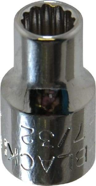 Blackhawk by Proto - 7/32", 1/4" Drive, Standard Hand Socket - 12 Points, 1" OAL, Chrome Finish - Makers Industrial Supply