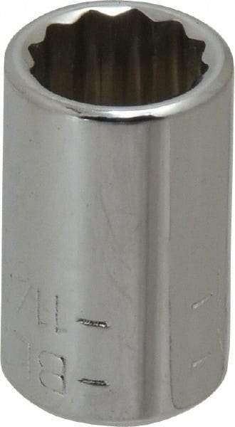 Blackhawk by Proto - 11/32", 1/4" Drive, Standard Hand Socket - 12 Points, 1" OAL, Chrome Finish - Makers Industrial Supply