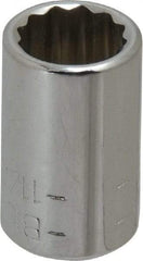 Blackhawk by Proto - 11/32", 1/4" Drive, Standard Hand Socket - 12 Points, 1" OAL, Chrome Finish - Makers Industrial Supply