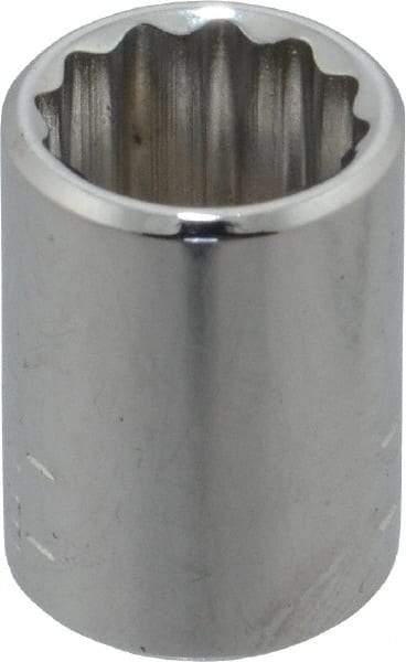 Blackhawk by Proto - 7/16", 1/4" Drive, Standard Hand Socket - 12 Points, 1" OAL, Chrome Finish - Makers Industrial Supply