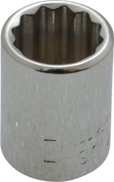 Blackhawk by Proto - 1/4" Drive, Standard Hand Socket - 12 Points, 7/8" OAL, Chrome Finish - Makers Industrial Supply