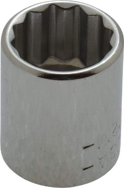 Blackhawk by Proto - 1/4" Drive, Standard Hand Socket - 12 Points, 7/8" OAL, Chrome Finish - Makers Industrial Supply