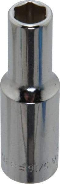 Blackhawk by Proto - 5/16", 3/8" Drive, Deep Hand Socket - 6 Points, 1-13/16" OAL, Chrome Finish - Makers Industrial Supply