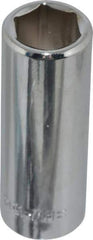 Blackhawk by Proto - 7/16", 3/8" Drive, Deep Hand Socket - 6 Points, 1-13/16" OAL, Chrome Finish - Makers Industrial Supply